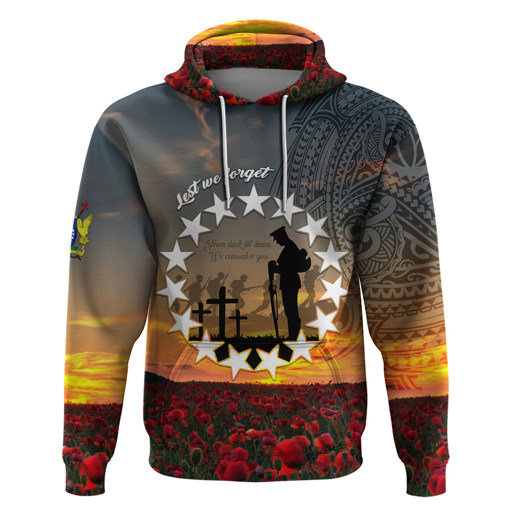 Cook Islands ANZAC Day Hoodie Lest We Forget LT05 Pullover Hoodie Grey - Polynesian Pride