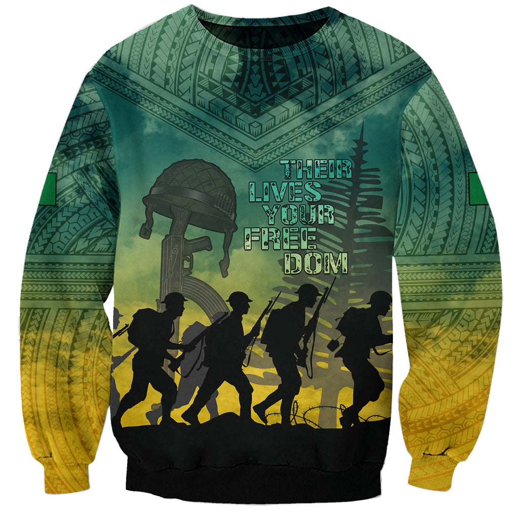 Norfolk Island ANZAC Day Sweatshirt Lest We Forget LT05 Unisex Dark Cyan - Polynesian Pride