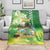 Hawaii Saint Patrick's Day Blanket Funny Surfing Leprechaun