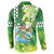 Hawaii Saint Patrick's Day Button Sweatshirt Funny Surfing Leprechaun