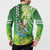 Hawaii Saint Patrick's Day Button Sweatshirt Funny Surfing Leprechaun