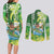 Hawaii Saint Patrick's Day Couples Matching Long Sleeve Bodycon Dress and Long Sleeve Button Shirt Funny Surfing Leprechaun