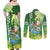 Hawaii Saint Patrick's Day Couples Matching Off Shoulder Maxi Dress and Long Sleeve Button Shirt Funny Surfing Leprechaun