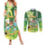 Hawaii Saint Patrick's Day Couples Matching Summer Maxi Dress and Long Sleeve Button Shirt Funny Surfing Leprechaun