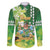 Hawaii Saint Patrick's Day Family Matching Short Sleeve Bodycon Dress and Hawaiian Shirt Funny Surfing Leprechaun