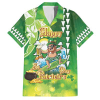 Hawaii Saint Patrick's Day Family Matching Tank Maxi Dress and Hawaiian Shirt Funny Surfing Leprechaun