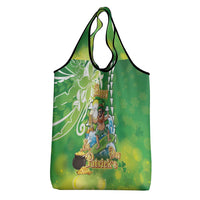 Hawaii Saint Patrick's Day Grocery Bag Funny Surfing Leprechaun