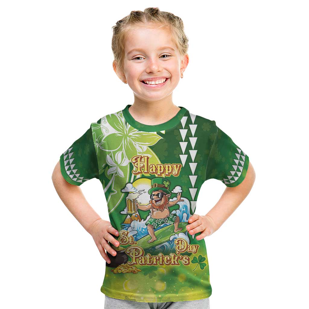 Hawaii Saint Patrick's Day Kid T Shirt Funny Surfing Leprechaun