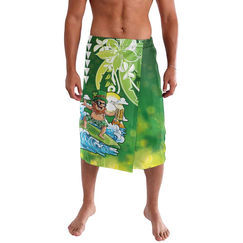 Hawaii Saint Patrick's Day Lavalava Funny Surfing Leprechaun