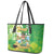 Hawaii Saint Patrick's Day Leather Tote Bag Funny Surfing Leprechaun