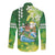 Hawaii Saint Patrick's Day Long Sleeve Button Shirt Funny Surfing Leprechaun