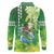 Hawaii Saint Patrick's Day Long Sleeve Polo Shirt Funny Surfing Leprechaun