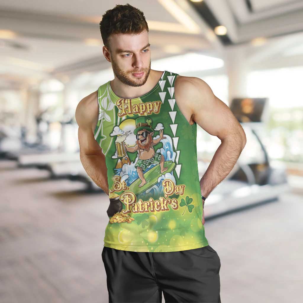 Hawaii Saint Patrick's Day Men Tank Top Funny Surfing Leprechaun