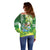 Hawaii Saint Patrick's Day Off Shoulder Sweater Funny Surfing Leprechaun