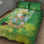 Hawaii Saint Patrick's Day Quilt Bed Set Funny Surfing Leprechaun