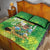 Hawaii Saint Patrick's Day Quilt Bed Set Funny Surfing Leprechaun