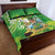 Hawaii Saint Patrick's Day Quilt Bed Set Funny Surfing Leprechaun