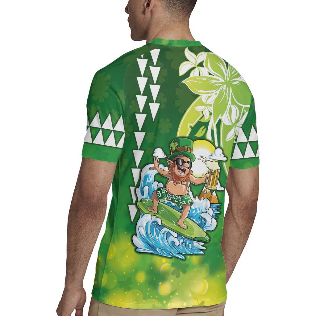 Hawaii Saint Patrick's Day Rugby Jersey Funny Surfing Leprechaun