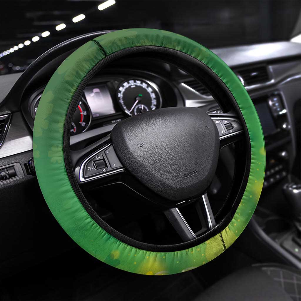 Hawaii Saint Patrick's Day Steering Wheel Cover Funny Surfing Leprechaun