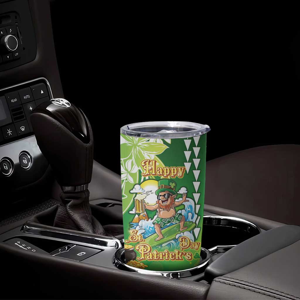 Hawaii Saint Patrick's Day Tumbler Cup Funny Surfing Leprechaun