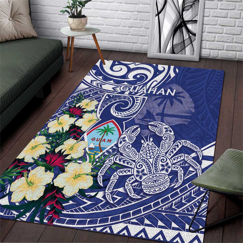 Hafa Adai Guam Area Rug Latte Stone With Coconut Crab