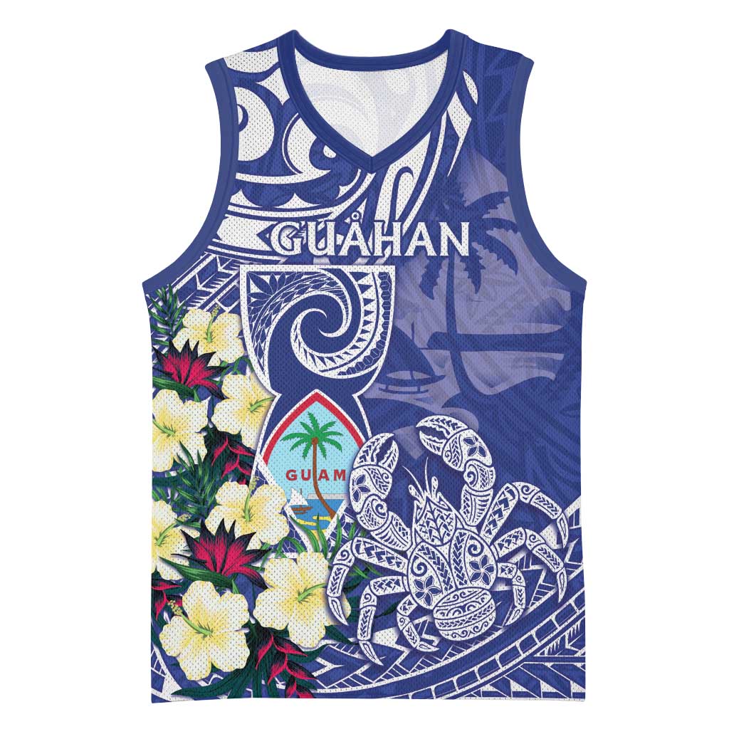 Personalised Hafa Adai Guam Basketball Jersey Latte Stone With Coconut Crab