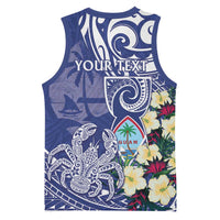Personalised Hafa Adai Guam Basketball Jersey Latte Stone With Coconut Crab