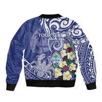 Personalised Hafa Adai Guam Bomber Jacket Latte Stone With Coconut Crab