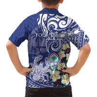 Personalised Hafa Adai Guam Family Matching Off Shoulder Short Dress and Hawaiian Shirt Latte Stone With Coconut Crab LT05 - Polynesian Pride