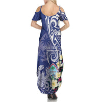 Personalised Hafa Adai Guam Family Matching Summer Maxi Dress and Hawaiian Shirt Latte Stone With Coconut Crab LT05 - Polynesian Pride