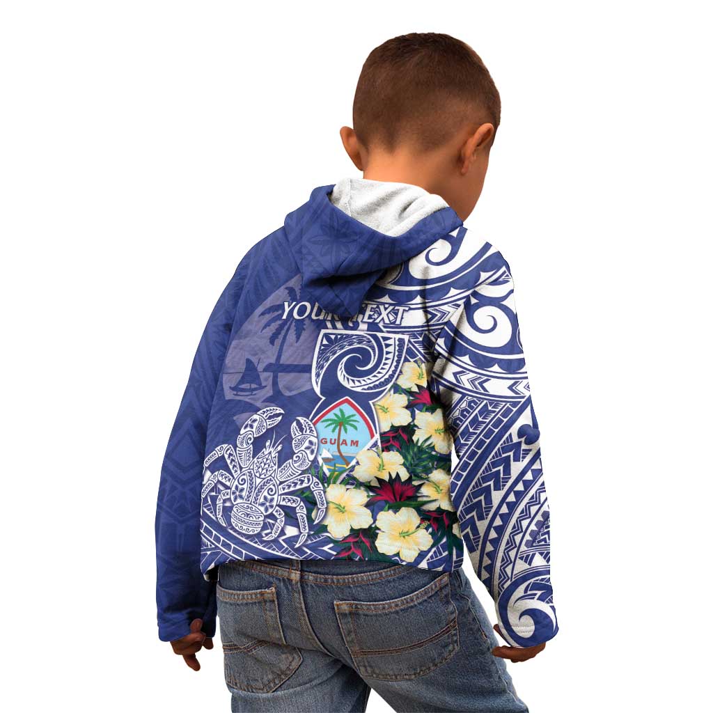 Personalised Hafa Adai Guam Kid Hoodie Latte Stone With Coconut Crab