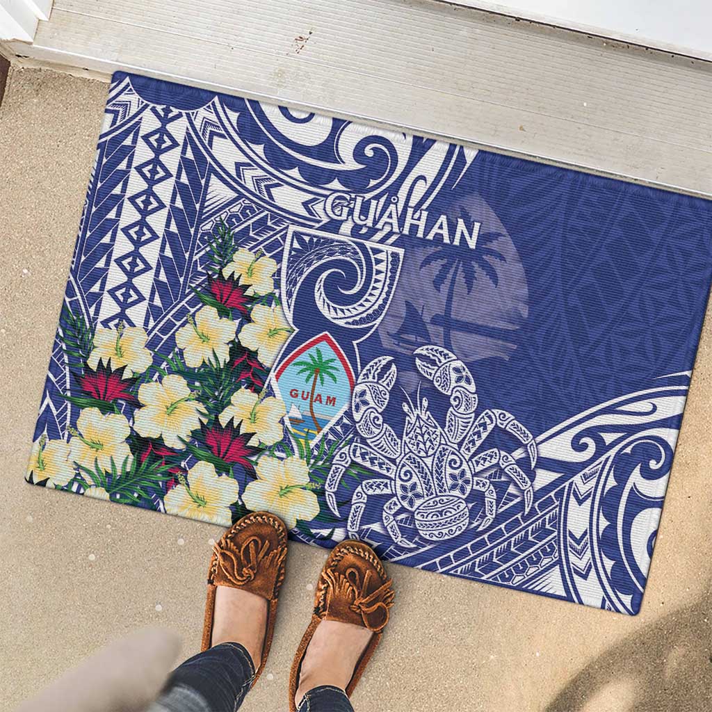 Hafa Adai Guam Rubber Doormat Latte Stone With Coconut Crab