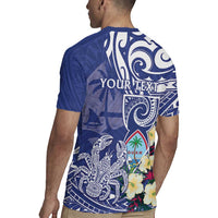 Personalised Hafa Adai Guam Rugby Jersey Latte Stone With Coconut Crab