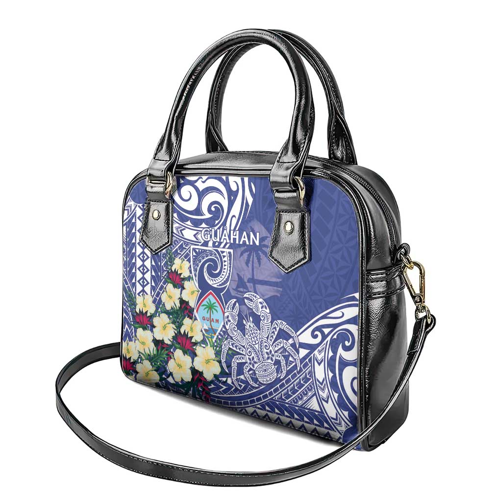 Hafa Adai Guam Shoulder Handbag Latte Stone With Coconut Crab