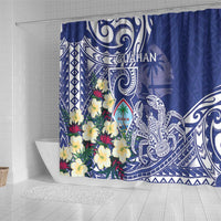 Hafa Adai Guam Shower Curtain Latte Stone With Coconut Crab