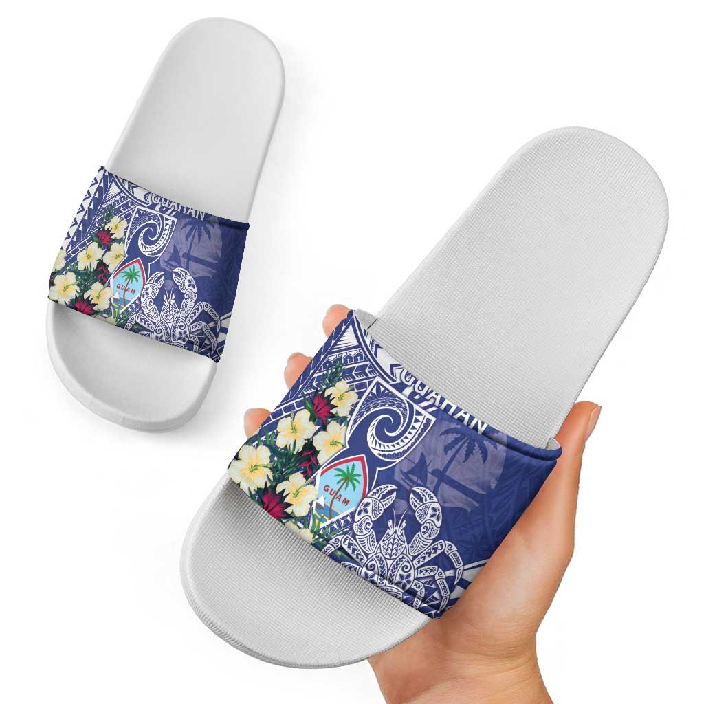 Hafa Adai Guam Slide Sandals Latte Stone With Coconut Crab