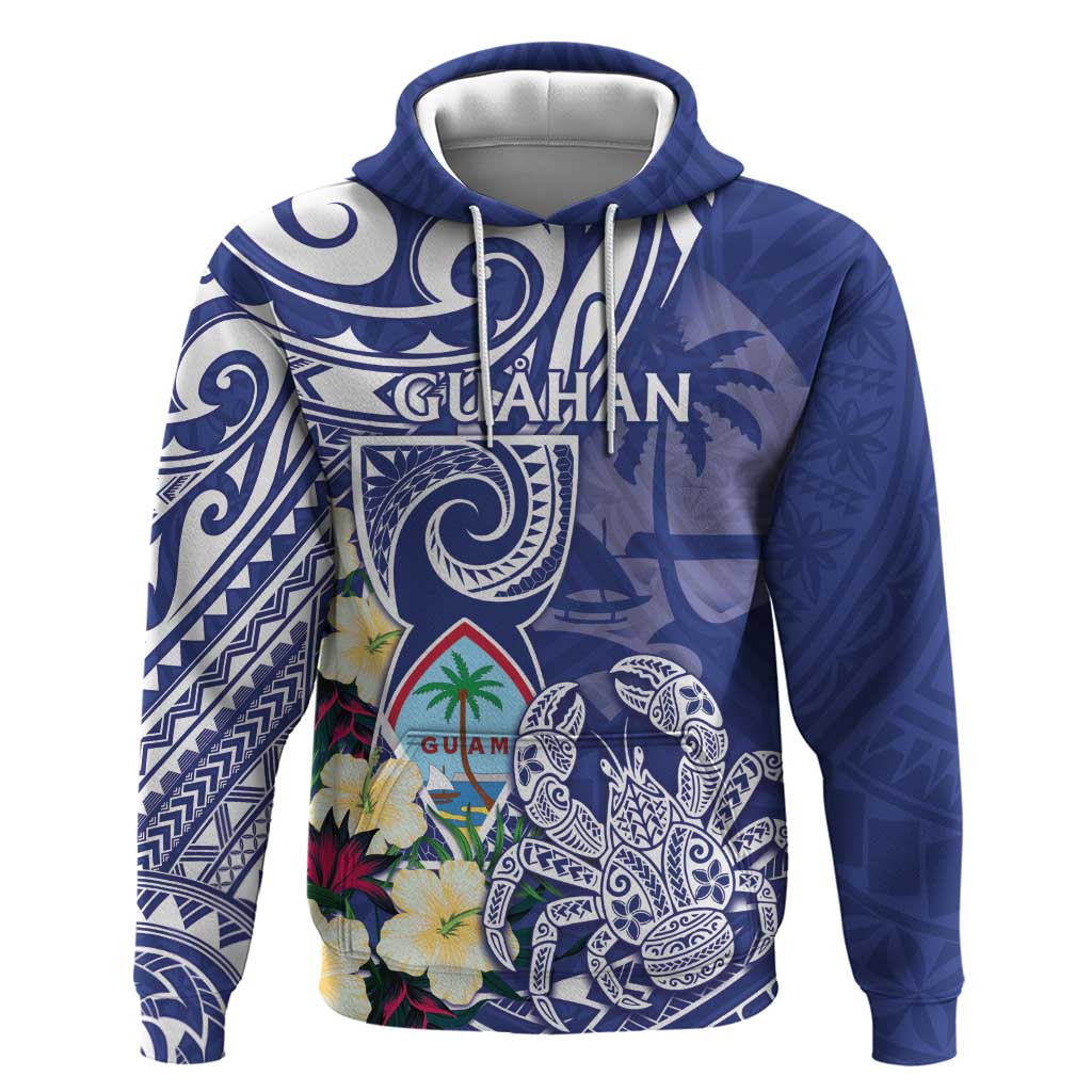 Personalised Hafa Adai Guam Zip Hoodie Latte Stone With Coconut Crab