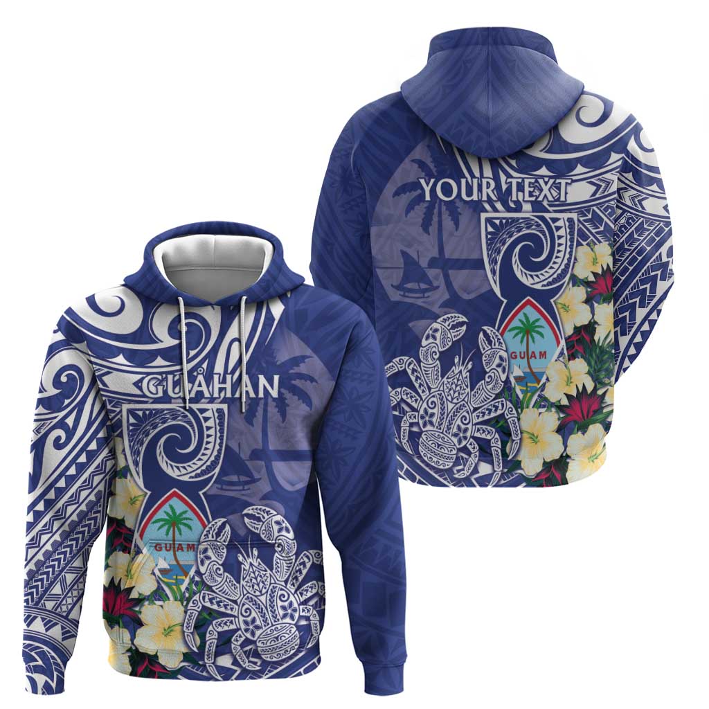 Personalised Hafa Adai Guam Zip Hoodie Latte Stone With Coconut Crab