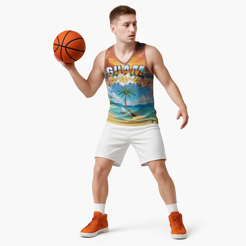 Guam Basketball Jersey Eternal Summer Sunset Beach