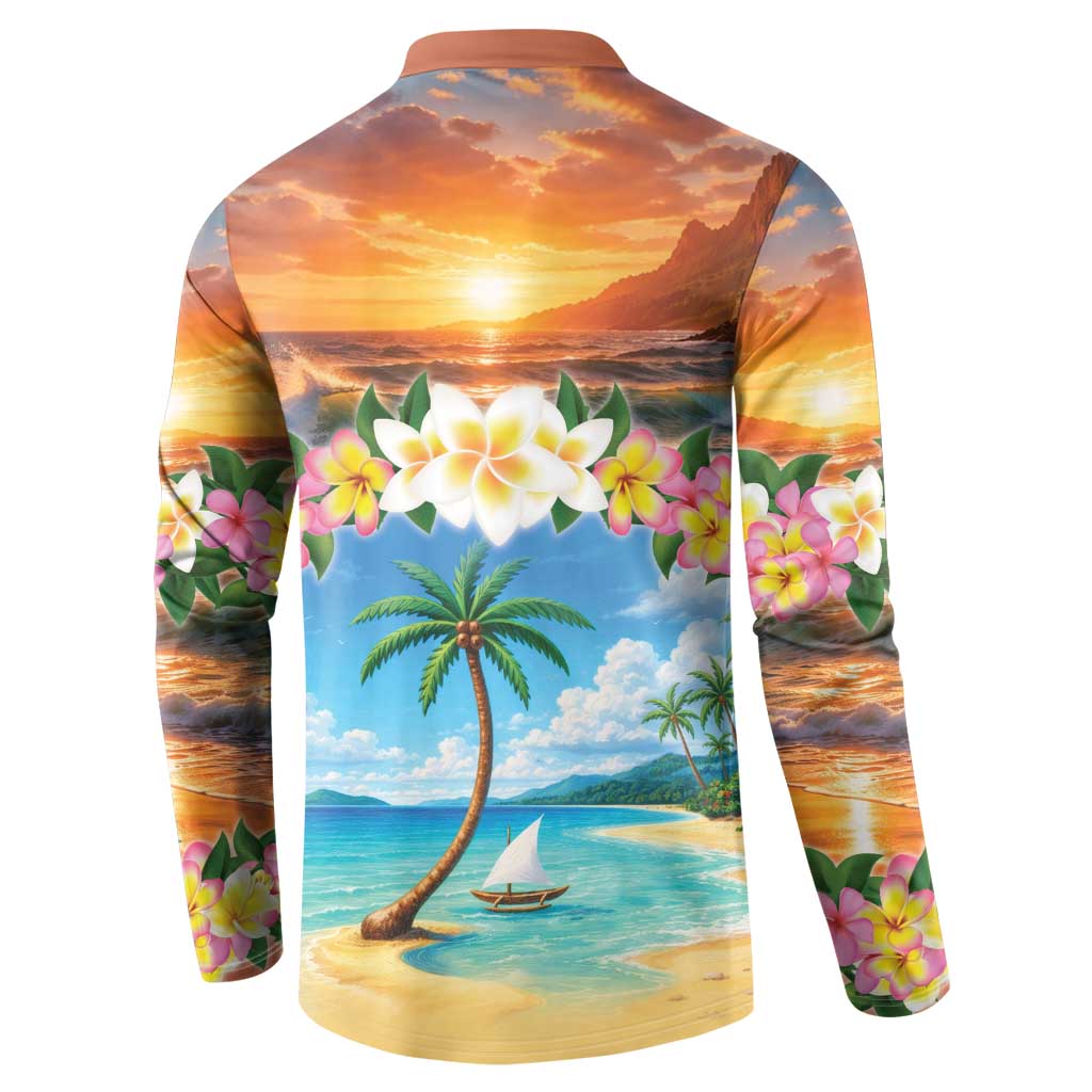Guam Button Sweatshirt Eternal Summer Sunset Beach