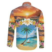 Guam Family Matching Long Sleeve Bodycon Dress and Hawaiian Shirt Eternal Summer Sunset Beach LT05 - Polynesian Pride