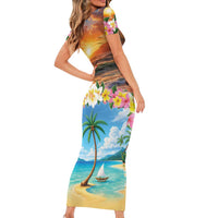 Guam Family Matching Short Sleeve Bodycon Dress and Hawaiian Shirt Eternal Summer Sunset Beach LT05 - Polynesian Pride