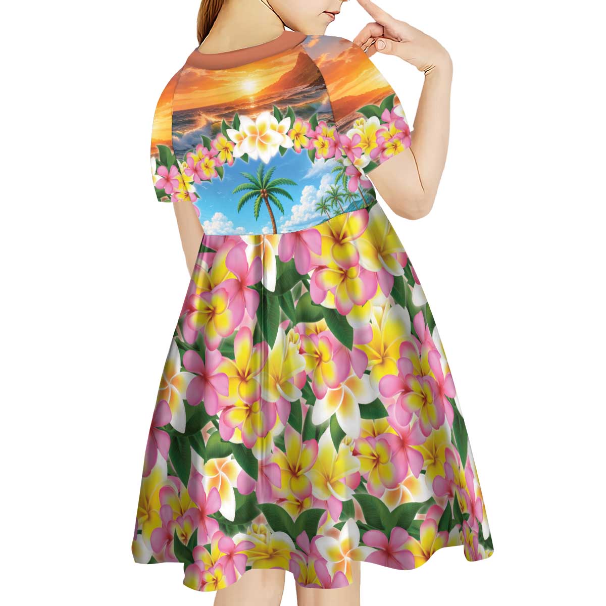 Guam Kid Short Sleeve Dress Eternal Summer Sunset Beach