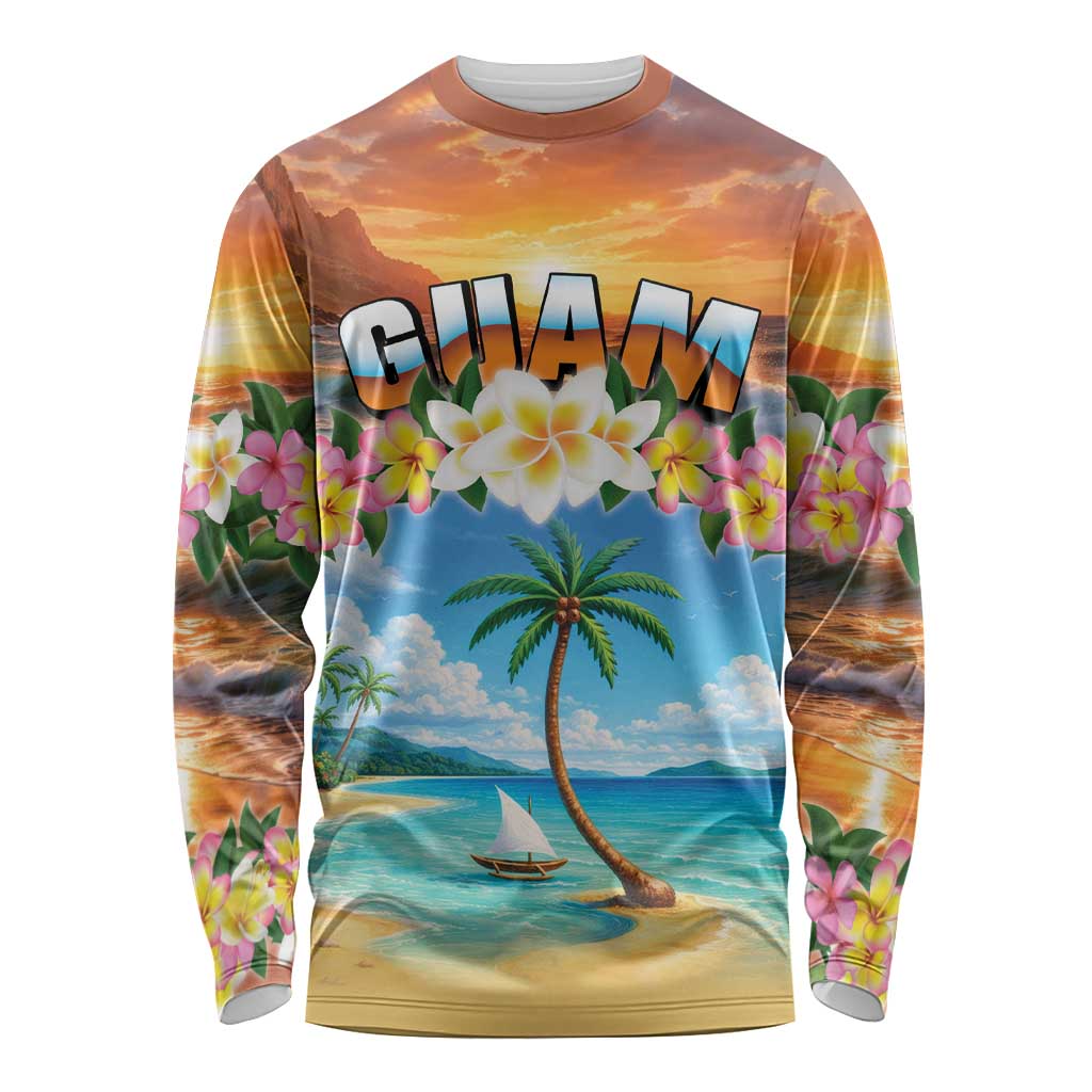 Guam Long Sleeve Shirt Eternal Summer Sunset Beach