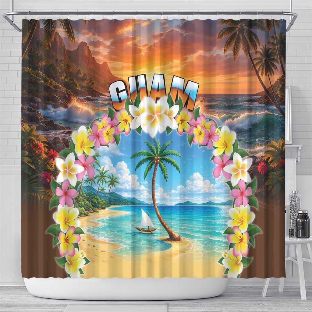 Guam Shower Curtain Eternal Summer Sunset Beach