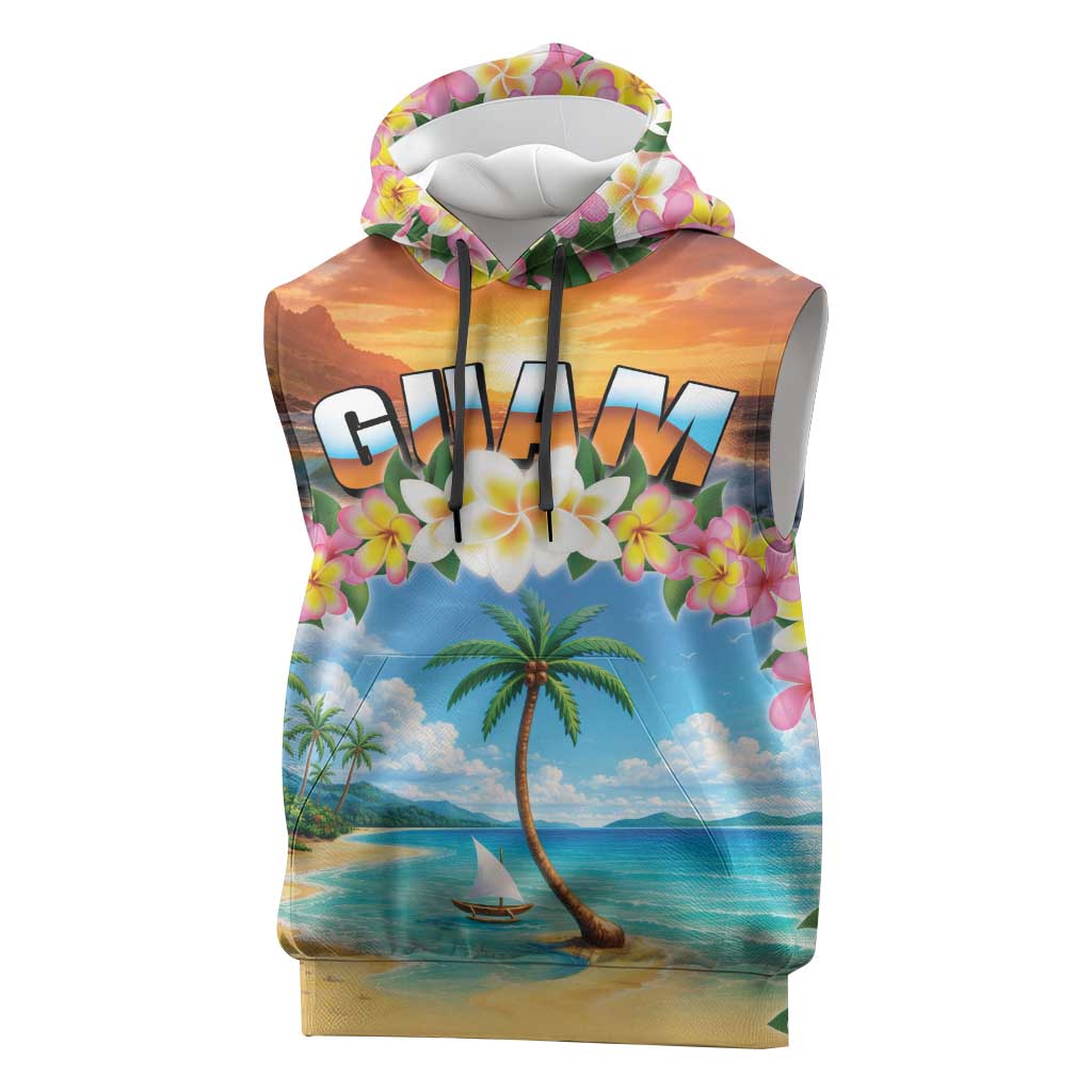 Guam Sleeveless Hoodie Eternal Summer Sunset Beach