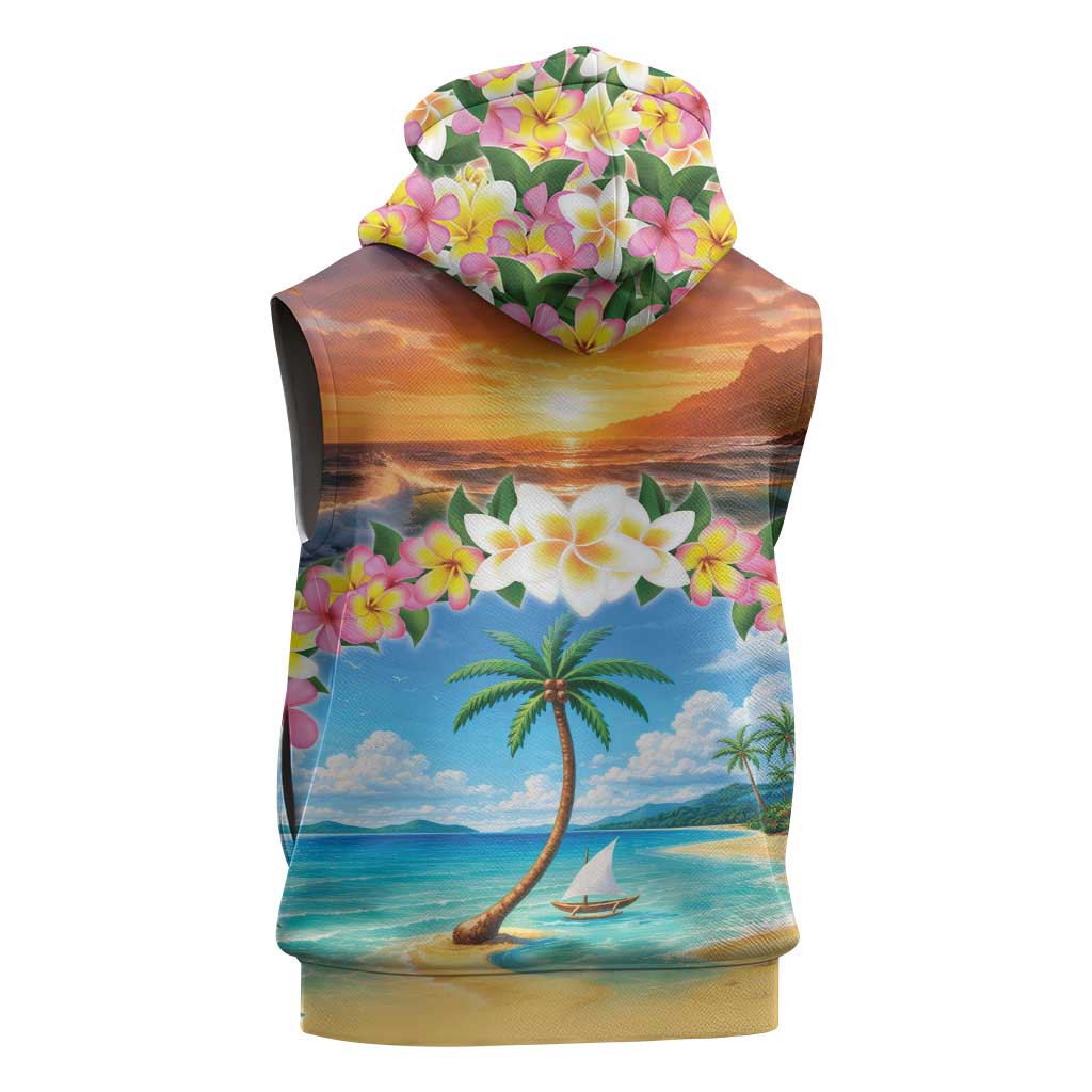 Guam Sleeveless Hoodie Eternal Summer Sunset Beach