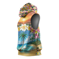 Guam Sleeveless Hoodie Eternal Summer Sunset Beach