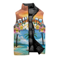 Guam Sleeveless Puffer Jacket Eternal Summer Sunset Beach