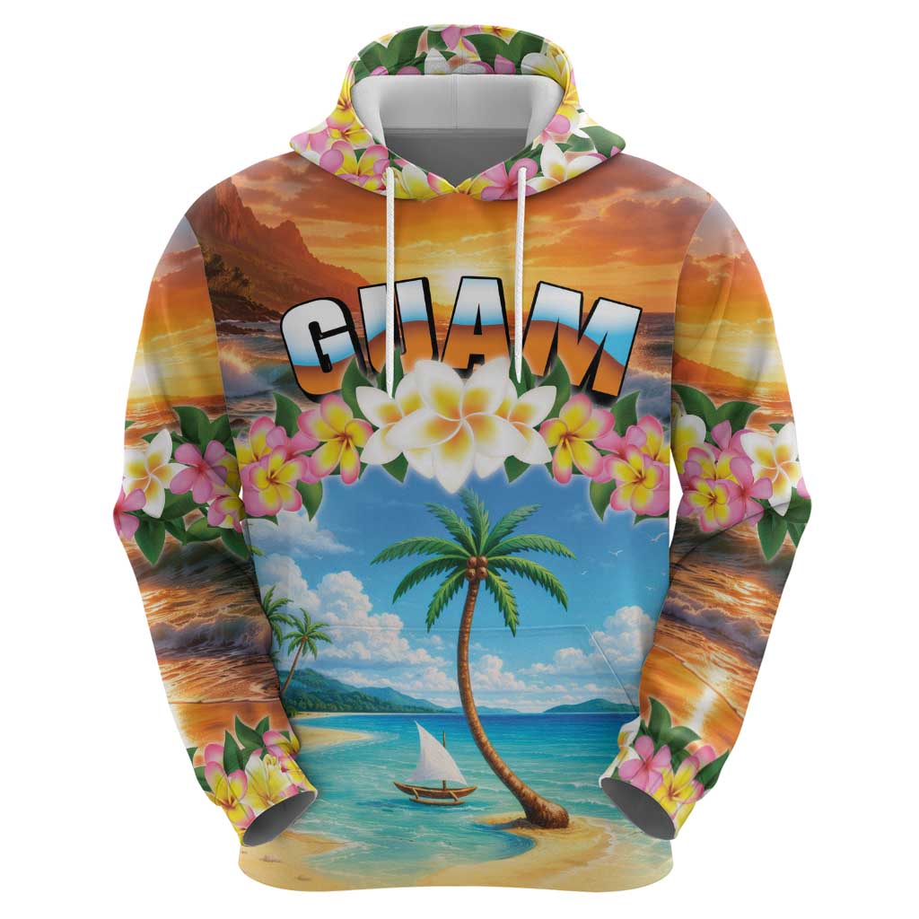 Guam Zip Hoodie Eternal Summer Sunset Beach